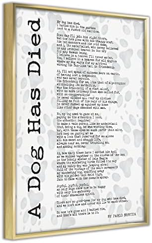 Memorijalni poklon za psa-pas je umro - pjesma Pabla Nerude - Memorijalni poklon za psa - poklon za kućne ljubimce