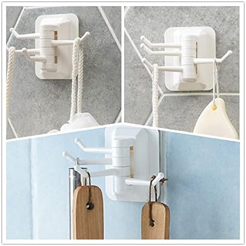 Konget zidne ljepljive kuke za viseće kupatilo Kuhinjske kuke za kuhinje 4 Rotabilne ruke okrugle