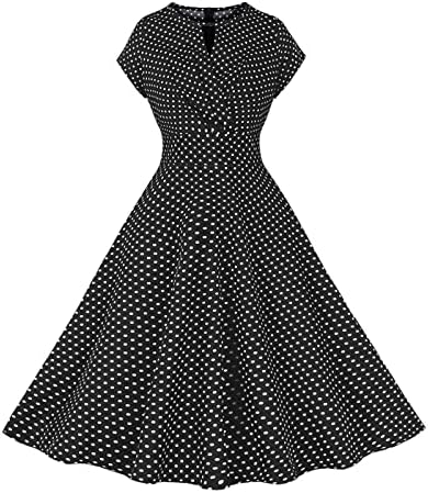 Crkvene haljine Fragarn za žene 2023, ženska modna casual tanki fit tiskani okrugli vrat sa haljinom s kratkim rukavima