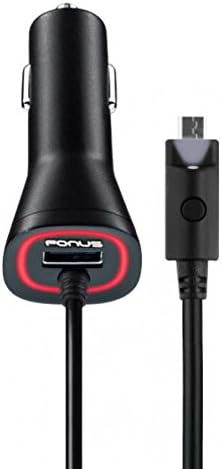 3.1Amp Rapid Car Charger DC električni adapter USB priključak za namotani kabel za namotani dodir Aktivirano LED svjetlo crna za Samsung Galaxy J3, J5, J7, Note 3 4 5, Edge, Edge +, S7, Edge