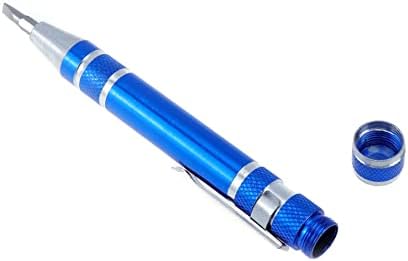 Mewutal 8 u 1 Mini odvijač plava olovka u obliku ravnog odvijača Cross odvijač Set za računarski sat Radio,