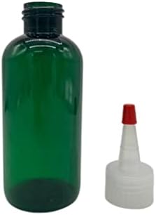 Prirodne farme 4 oz Green Boston BPA Besplatne boce - 8 pakovanja Prazna kontejnera za ponovno punjenje - Esencijalni ulji proizvodi za čišćenje - aromaterapija | Prirodnožbenica sa crvenim vrhom - napravljena u SAD-u