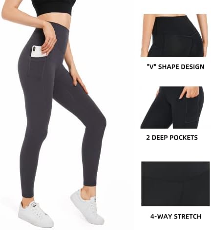 Ženske hlače visokog struka sa džepovima, temmy Control Yoga gamaše, vježbanje trčanje atletski lift rastezanje