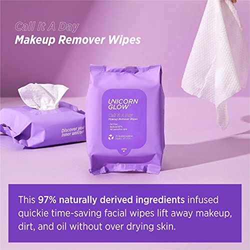 Unicorn Grew šminke za uklanjanje maramice - 2 EA [50 brojeva] XL Prevelika dnevno čišćenje lica za čišćenje