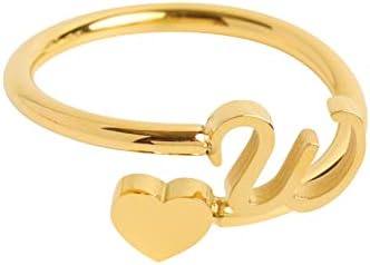 Do moje unuke Dainty Početni srčani prsten 26 Pismo srčani prsten Jednostavni modni nakit Popularni dodaci