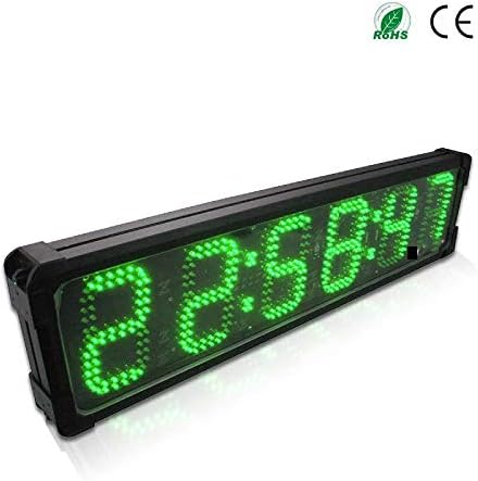 Huanyu LED trkački sat 6 inčni 6 cifre Racing Clock Timer Race / Up Stopwatch 12/24-sat realnog sata