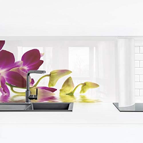 Bilderwelten Samoljepljiva ploča za prskanje kuhinjske folije - ružičaste orhidejne vode Premium 90 x 315 cm