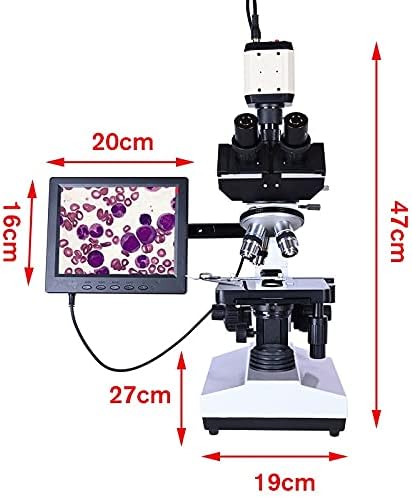 N / A Professional Lab biološki Trinokularni mikroskop zum 2500X + USB Elektronska digitalna CCD kamera + 8-inčni LCD