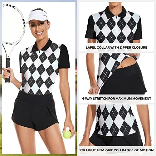 Soneven ženski kratki rukav na golf košulju vlage Wicking Athletic Golf polo majice Teniske košulje suho fit