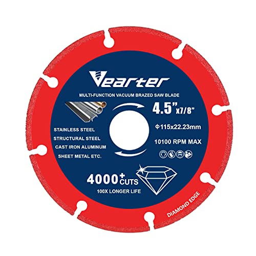 Vearter 125mm dijamantski disk točak 5 x 7 / 8Inch za Nerđajući čelik, liveno gvožđe, aluminijum, mesing, sečenje metala, može seći više od 4000 puta
