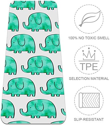 Siebzeh slatka akvarel Green Elephant Premium Thick Yoga Mat Eco Friendly Rubber Health & amp; fitnes non Slip