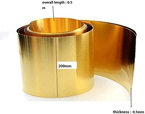 Xunkuaenxuan Metal Bakar folija 0. 5 mm x 200mm x 0. 5m tanka ploča od lima od mesinga bakarnog lima za obradu metala Mesingana ploča