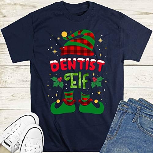 Stomatolog Elf Santa Majica, Stomatolog Božićna majica, Božićni stomatolog Tee, Dentiloške majice, Dentiloška posada, Košulja stomatologa