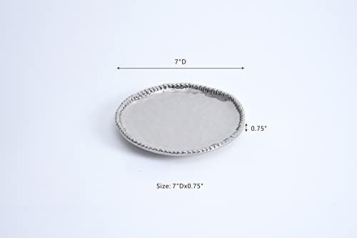 Pampa Bay srebrna završna obrada titanijuma okrugla predjela / ploča za desert, promjer 7-inčni