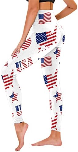 Tajice za žene vježbanje patriotske zvijezde Stripes High-tanke tanke olovke Bešavne fitness sport aktivne joge hlače