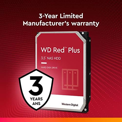 Western Digital 4TB WD Red Plus NAS interni Hard disk HDD-5400 RPM, SATA 6 Gb/s, CMR, 256 MB keš memorije,