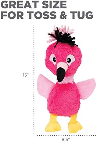 Vanjski Hound Braidy Budz Pink Flamingo pas igračka-udoban pliš vani sa upletenim pleteni dres unutra,