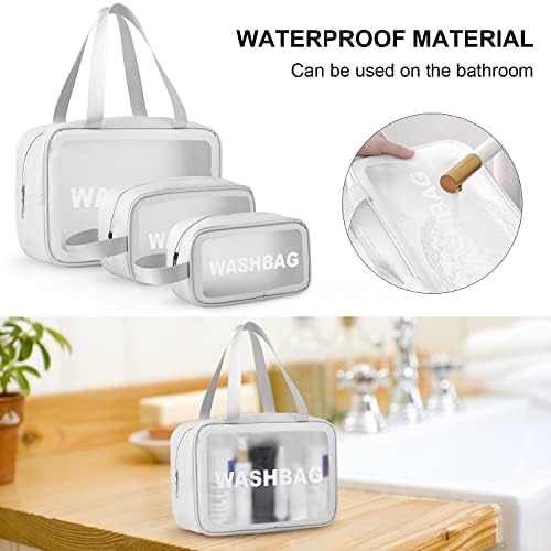 MicoSim Clear Set toaletne torbe za žene i muškarce, prozirna vodootporna putna torba za šminkanje