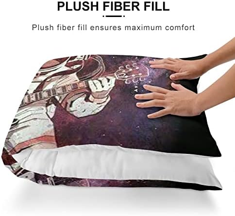 Rock astronaut sa gitarom u svemiru na listu od karoserije poliesterski jastuk, jastučnice sa skrivenim zatvaračem