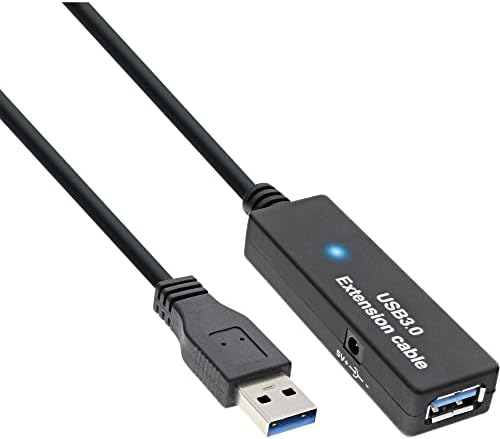 Inline USB 3.0 aktivni produžni kabel, muško A do ženskog A 15 m crno