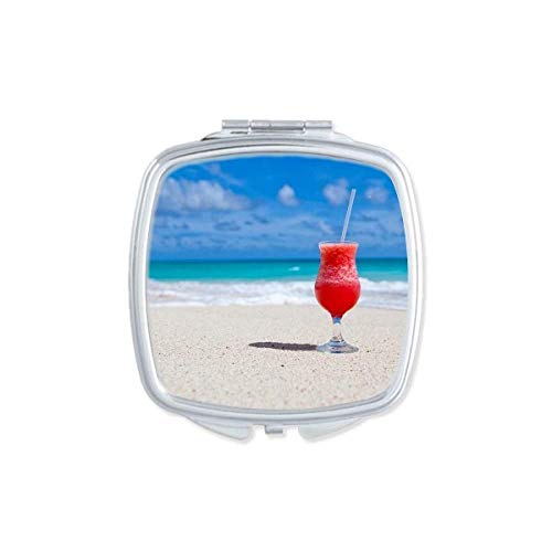 Ocean Sand Beach Lubenica Sok Ogledalo Za Slike Prijenosni Kompaktni Džepni Makeup Dvostrano Staklo