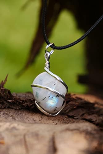 Quipsa Rainbow Moonstone Crystal Bearing Privjesak ogrlica - Kristalni privjesak - Zaštita negativne