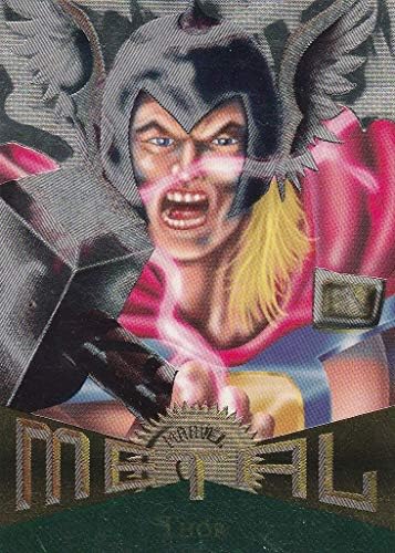 Fleer Marvel Metal # 13 Thor Silver Paralel Chase Card 1995 Fleer