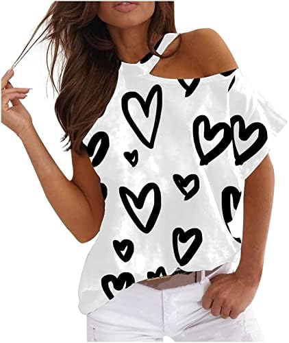 Pamučna gornja majica za žene Jesen Ljetni nalog bez rukava kratki čamac iz vratnog vrata grafički top JN JN