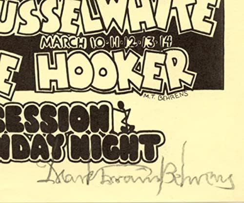 Matrix San Francisco 1970 Handbill Mark Behrens potpisao John Lee Hooker Commander Cody Box Scaggs