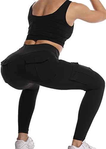Udobne gamaše tereta sa džepovima za žene visokog struka elastične joge salonske hlače