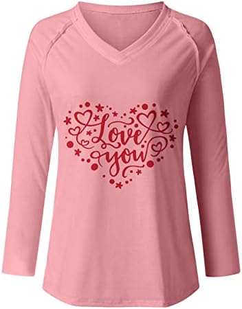 Ženska valentinovanska bluza Otvorena bluza Jedinstveno srce odštampano pulover vrhovi modne labave ležerne