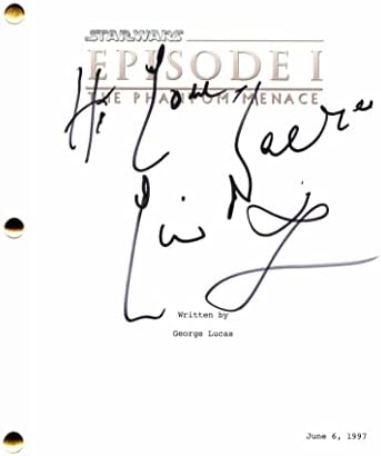 Liam Neeson potpisao Autograph Star Wars Episode 1: Phantom Menace Full Film Script - snimanje, Schindler's List, Les Miserables, Batman započinje, tišina, kroničare Narnije