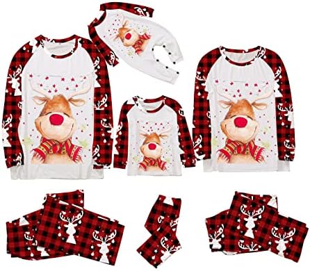 Božićne pidžame za obitelj 2022 Xmas Elk tiskani PJS Podudaljci za spavanje PJ-a za odmor za spavanje pidžamas Loungewear Jammies