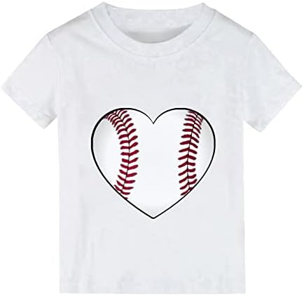Ljetno pune boje bejzbol srca crtani crtani print dječaci i djevojčice vrše majice kratkih rukava