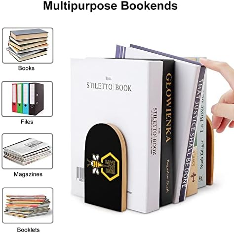 Sačuvajte Pčele drvena Bookend za policu teške knjige Stand book Ends dekoracija kancelarijske kućne biblioteke
