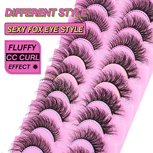Fox Eye Lashes 5 stilova umjetne trepavice Wispy Cat Eye Lashes prirodni izgled Fluffy Volume