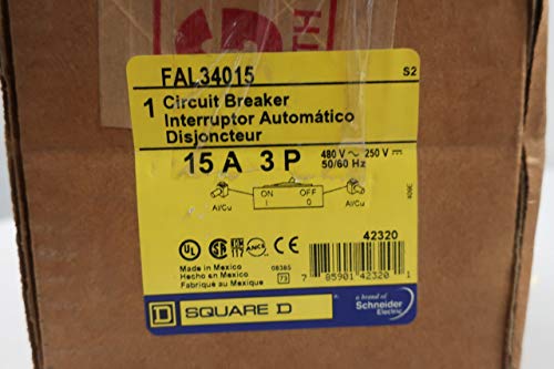 Kvadratni d FAL34015 Oblikovani prekidač kućišta 3p 15A AMP 480V-AC 250V-DC