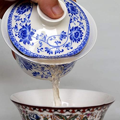Veći Gaiwan 8oz Kineski Kung Fu Sancei Tureen Čaj za čaj za play Plavi bijeli cvijet