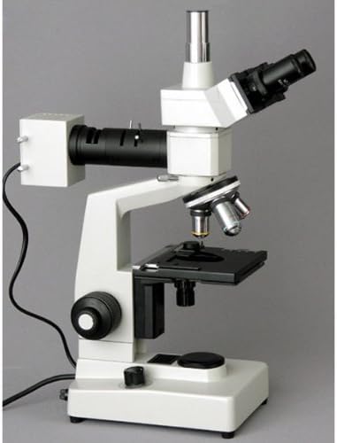 AMSCOPOPE ME300TA-5M Digitalni episkopski trinokularni metalurški mikroskop, WF10X i WF16X pojačavanje, halogeno osvjetljenje sa reostatom, dvoslojnom mehaničkom fazom, kliznom glavom, optiku visoke rezolucije, uključuje 5MP kameru i softveru za smanjenje