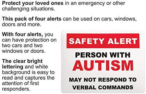 Prozor za sigurnosno upozorenje o autizmu drži se i naljepnice 4-Pack