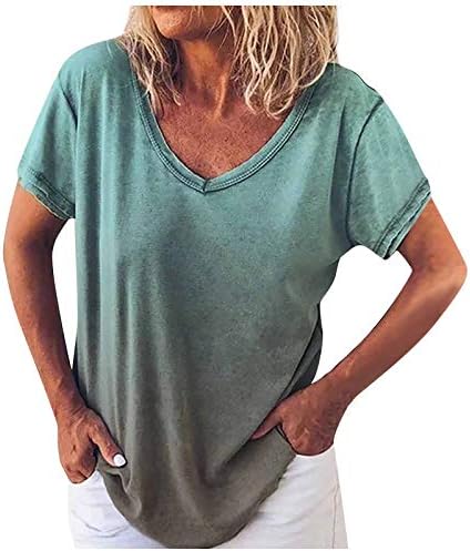 Žene S Shirts Casual Boja Bluza Kratka Plus Tops Ženska T-Shirt Veličina Blede Rukav Casual Womens