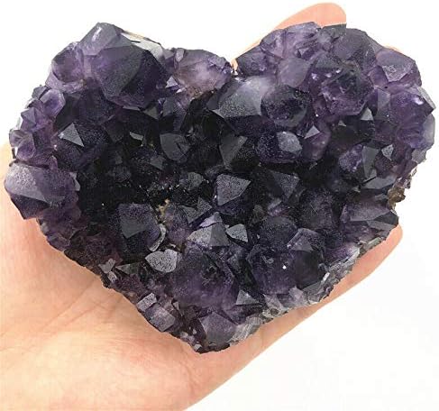 Zym116 1pcs Natural Urugvaj Amethyst Geode Cluster Kvarcni kristalno rezbareno srce Izlečenje prirodnog kamenja i minerala