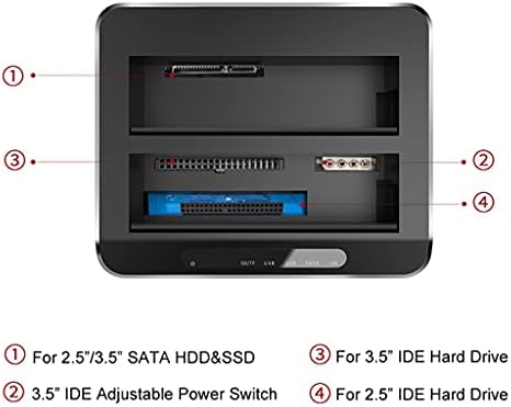 Llamn Dual Bay USB 3.0 na SATA IDE eksterni hard disk priključna stanica sa 2-Portnim čitačem kartica 2.5 / 3.5 inčni SATA/IDE HDD