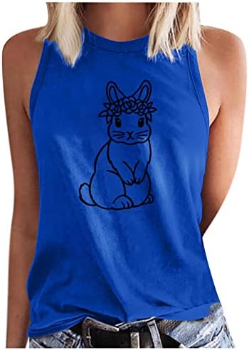 Ženski tenk Najbolje sretne uskrsne majice slatka mačka ispisana prsluk pulover labave ležerne majice bluza bez rukava
