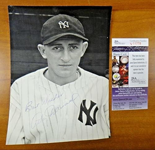 Atley Donald potpisao je 6,5 x 8,75 vintage fotografije NY Yankees sa JSA COA - autogramiranim MLB fotografijama