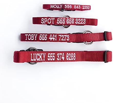 Prilagođeni ovratnik za pse za muškarce i ženske srednjeg psa - ogrlice za pse s imenima vezena - oznaka za teške carine za kućne ljubimce