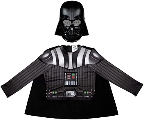 Ratovi zvijezda Darth Vader Dress-Up Set-Dress-Up Top sa odvojivim pelerinom i 3D Polumaskom - jedna