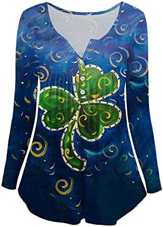 CGGMVCG St. Patricks dan majice za žene Dugi rukav modni Dugi rukav Casual Print T St Patricks dan vrhova