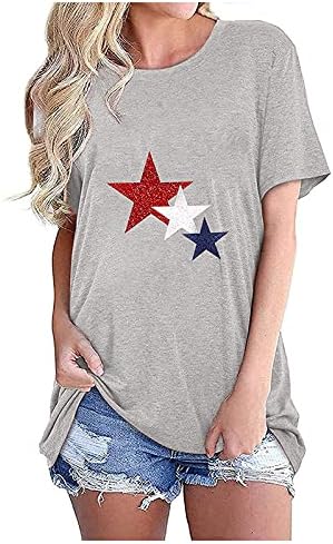 4. jula vrhovi ženske američke zastave majice zvijezde Stripes kratki rukav USA Dan nezavisnosti