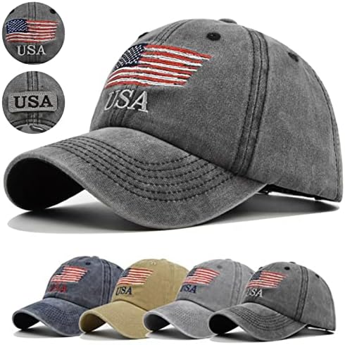 Američka zastava Vintage uznemirena bejzbol kapa unisex tata šešir polo stil niskog profila Podesiva šešir za neovisnost